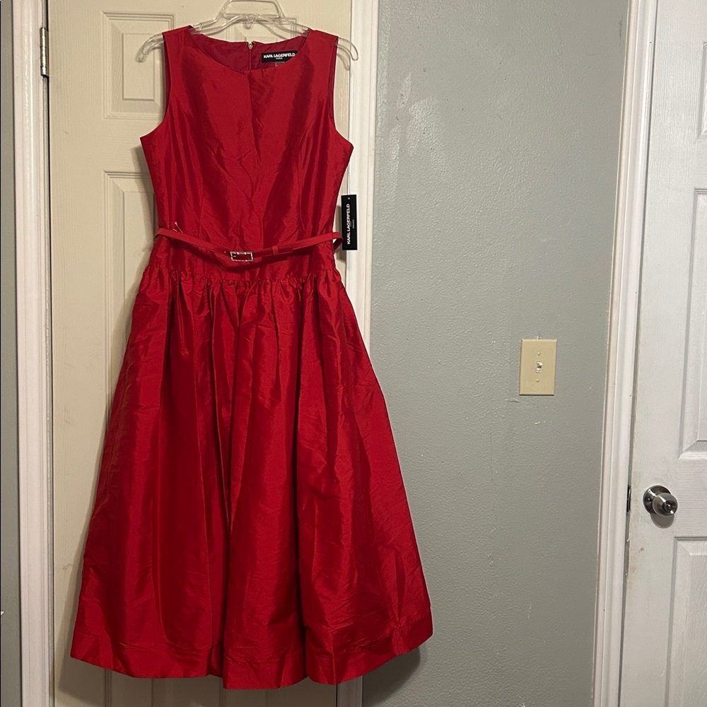 Free Shipping🌟 Lagerfeld Taffeta drop waist dress cocktail NWT